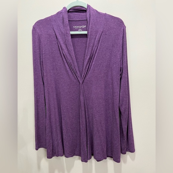 Soft Surroundings Bundle of 2 Purple Long Sleeve Top & Lace Trim Cami Size M - Picture 5 of 9